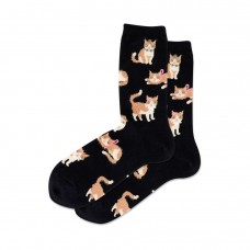 Hotsox Women's Fuzzy Cat Socks 1 Pair, Black, Women's 4-10 Shoe