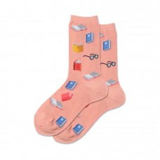 Hotsox Women's Books Socks 1 Pair, Blush, Women's 4-10 Shoe