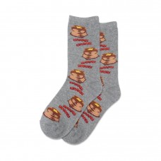 Hotsox Women's Pancakes And Bacon Socks 1 Pair, Grey Heather, Women's 4-10 Shoe