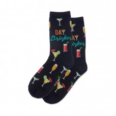 Hotsox Women's Day Drinker Socks 1 Pair, Black, Women's 4-10 Shoe