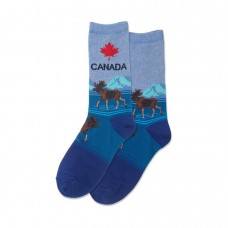 Hotsox Women's Canada Socks 1 Pair, Blue Heather, Women's 4-10 Shoe