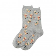 Hotsox Women's Skating Reindeers Socks 1 Pair, Grey Heather, Women's 4-10 Shoe