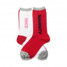 Hotsox Women's Naughty And Nice Socks 1 Pair, Red, Women's 4-10 Shoe