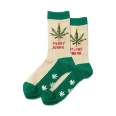 Hotsox Women's Merry Juana Non Skid Socks 1 Pair, Natural Melange, Women's 4-10 Shoe