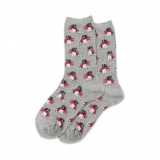 Hotsox Women's Holiday Dog Socks 1 Pair, Grey Heather, Women's 4-10 Shoe