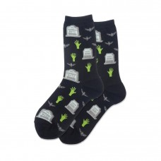 Hotsox Women's Gravestones Socks 1 Pair, Black, Women's 4-10 Shoe