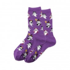 Hotsox Women's Costume Ghosts Socks 1 Pair, Purple, Women's 4-10 Shoe