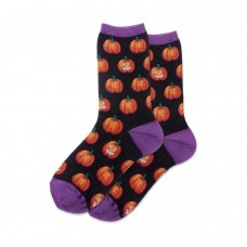 Hotsox Women's Glow In The Dark Pumpkins Socks 1 Pair, Black, Women's 4-10 Shoe