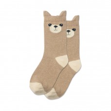 Hotsox Kid's Teddy Bear Socks 1 Pair, Hemp Heather, Large/X-Large