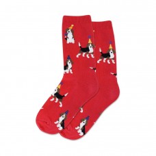 Hotsox Kid's Party Beagle Socks 1 Pair, Red, Small/Medium