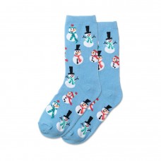 Hotsox Kid's Snowmen Socks 1 Pair, Light Blue, Medium/Large