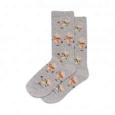 Hotsox Kid's Skating Reindeer Socks 1 Pair, Grey Heather, Small/Medium