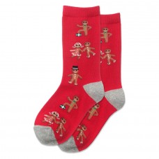 Hotsox Kid's Gingerbread Cookies Socks 1 Pair, Red, Large/X-Large
