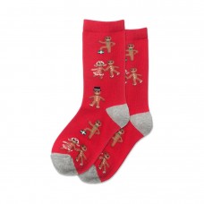 Hotsox Kid's Gingerbread Cookies Socks 1 Pair, Red, Large/X-Large