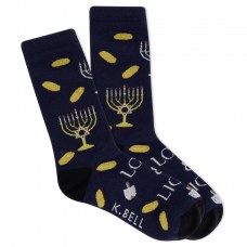 K.Bell Women's Love & Light Crew Socks 1 Pair, Navy, Women's 4-10 Shoe