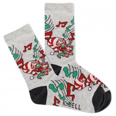 K.Bell Women's Rockin' Elf Crew Socks 1 Pair, Gray Heather, Women's 4-10 Shoe