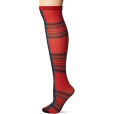 K.Bell Women's Scotish Plaid 360 Print Knee High Socks 1 Pair, Red, Women's 4-10 Shoe