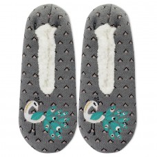 K. Bell Peacock Cozy Slippers 1 Pair, Charcoal Heather, Small/Medium