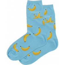 HotSox Banana Socks, Aqua, 1 Pair, Women Shoe 4-10