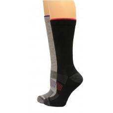 Carolina Ultimate Ladies Crew Work Socks 2 Pair, Black/Grey, Women's 6-9