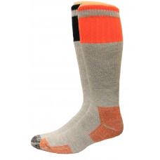 Carolina Ultimate Men's Crew Work Sock 2 Pair, Orange/Black, Men's 10-13