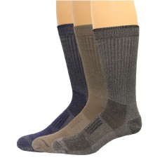 Carolina Ultimate Men's Crew Work Sock 3 Pair, Grey/Stone/Navy, Men's 9-13