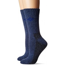 Columbia Poly/Cotton Thermal Crew Full Cushion, Arch Support Socks, Navy, W 9-11, 2 Pair