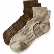 Columbia Balance Point Quarter Sport Sock 2 Pair, M10-13, Khaki-Brown