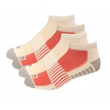 Columbia Low-Cut Mesh Top Arch Support Poly-Blend Socks 6 Pair, M10-13, White/Red