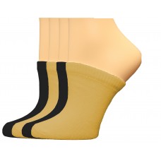 FeetPeople Premium Clog Socks 4 Pair, Nude/Black