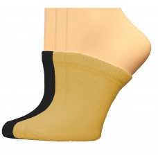 FeetPeople Premium Clog Socks 3 Pair, Nude/Nude/Black