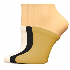 FeetPeople Premium Clog Socks 3 Pair, Black/White/Nude
