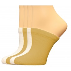 FeetPeople Premium Clog Socks 4 Pair, Nude/White