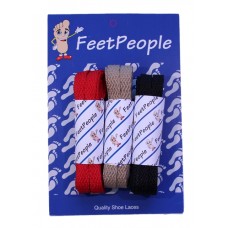 FeetPeople Flat Lace Bundle, 3 Pr, Buccaneers