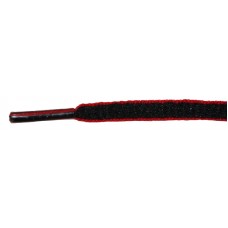 FeetPeople High Quality Oval Laces, Black / Red Pipe