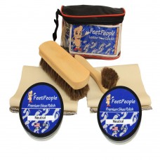 FeetPeople Deluxe Leather Care Kit with Travel Bag, Neutral