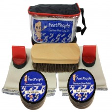 FeetPeople Premium Leather Care Kit with Travel Bag, Dark Brown