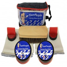 FeetPeople Premium Leather Care Kit with Travel Bag, Red
