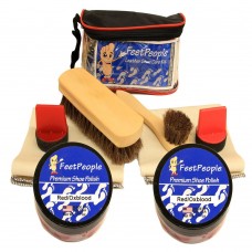 FeetPeople Ultimate Leather Care Kit with Travel Bag, Red/Oxblood