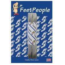 FeetPeople Strong Flat Laces, Gray Reinforced w/ Natural Kevlar