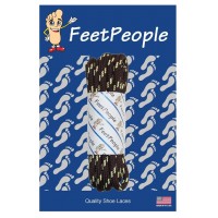 FeetPeople Strong Round Laces, Brown Reinforced w/ Natural Kevlar