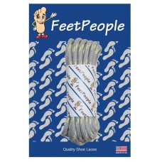 FeetPeople Strong Round Laces, Gray Reinforced w/ Natural Kevlar