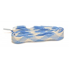 FeetPeople High Quality Fat Laces For Boots And Shoes, Carolina Blue/White Argyle