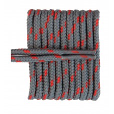 FootGalaxy High Quality Round Laces For Boots And Shoes, Grey With Red Chip