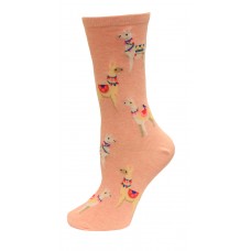 HotSox Alpacas Socks, Pink Heather, 1 Pair, Women Shoe 4-10