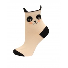 HotSox Panda Anklet Socks, White, 1 Pair, Women Shoe 4-10