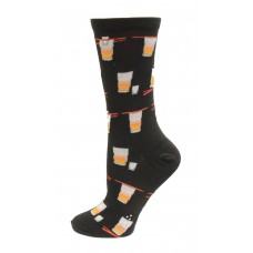 HotSox Sake Bomb Socks, Black, 1 Pair, Women Shoe 4-10