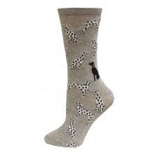 HotSox Dalmatians Socks, Grey Heather, 1 Pair, Women Shoe 4-10