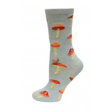 HotSox Mushrooms Socks, Mint Melange, 1 Pair, Women Shoe 4-10