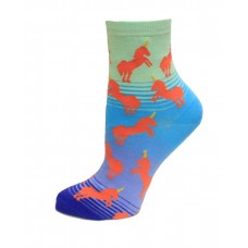 HotSox Unicorn Anklet Socks, Mint , 1 Pair, Women Shoe 4-10